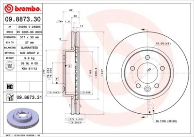 DISCO DE FRENADO PARTE DELANTERA LAND ROVER SDB000601  