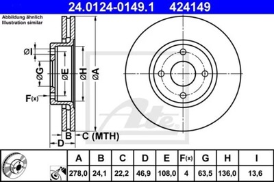 24.0124-0149.1 DISKU HAM.PRZOD FORD MONDEO 2,5 94-00 