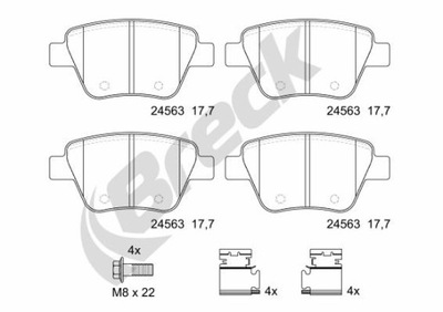 PADS BRAKE REAR BRECK 24563 00 704 00  