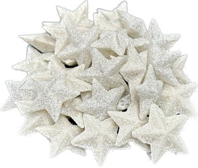 Gwiazdki gwiazdy perłowe brokatowe z brokatem