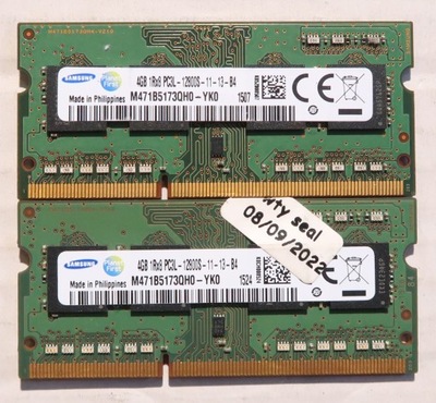 Pamięć 8GB (2x4GB) DDR3 PC3L-12800S 1600MHz SODIMM