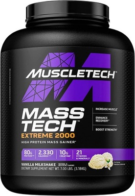 MUSCLETECH MASS TECH EXTREME 2000 WANILIA 2720G LEGENDARNY GAINER NA MASĘ