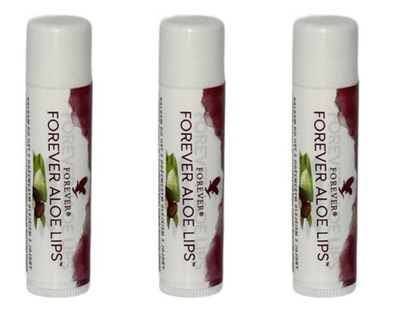 Forever Aloe Lips - Aleosowy Naturalny Balsam Pomadka z Jojobą * 3 Szt *