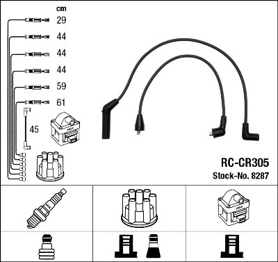 NGK 8287 ПАТРУБОК ЗАЖИГАНИЯ / ТРАБЛЕР RC-CR305 CHRYSLER VOYA