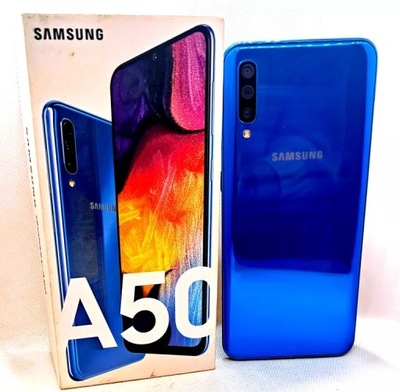 TELEFON SAMSUNG GALAXYA50 NIEBIESKI 128GB PUDEŁKO