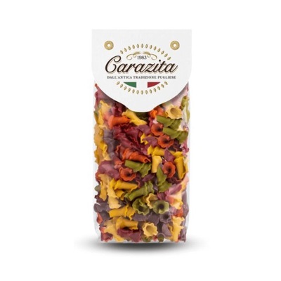 Włoski kolorowy makaron Gigli ricci (lilie) 6 smaków 250g Carazita