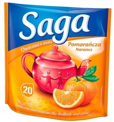 Herbata owocowa SAGA o smaku Pomarańczy 20 torebek