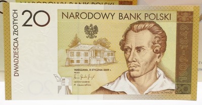 20 ZŁ ZŁOTYCH 2009 JULIUSZ SŁOWACKI Z FOLDEREM BEZ KOPERTY