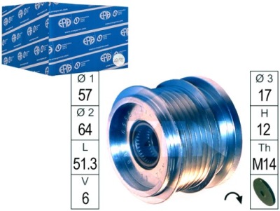 Генератор - зчеплення односторонній era zn5559 фото №1