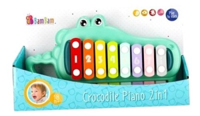 PIANINKO CYMBAŁKI KROKODYLEK 2W1 BAM BAM