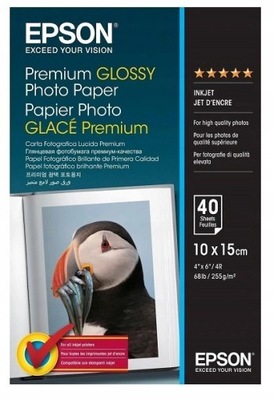 PAPIER FOTOGRAFICZNY DO ZDJĘĆ EPSON Premium Glossy 10x15 255g/m2 40ark