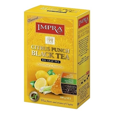 IMPRA black tea CITRUS PUNCH herbata CEJLOŃSKA CZARNA liściasta 100 G