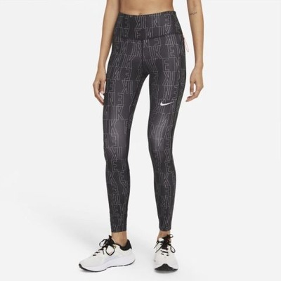 D05E001 LEGGINSY SPORTOWE CZARNE LOGO NIKE S