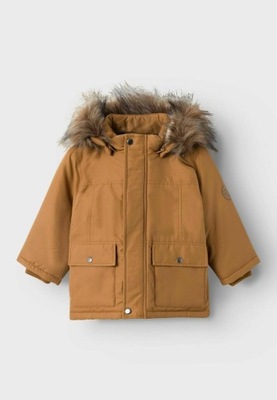 Kurtka parka w musztardowym kolorze Name it 122cm