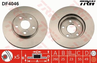 TRW DF4046 DISCO DE FRENADO  