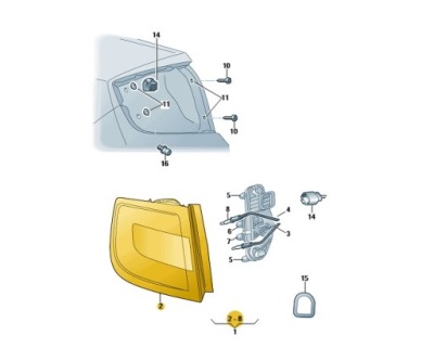 Лампа задня str.lewa skoda fabia oe: 6v6945111 фото №1