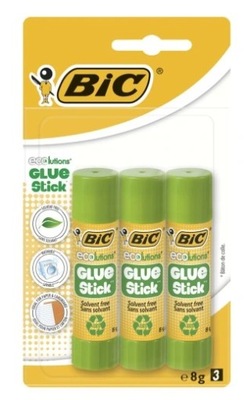 Bic glue stick ekologiczny klej sztyft 3 szt 8g