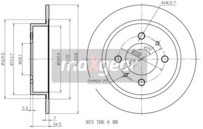 MAXGEAR 19-0957 DISKU STABDŽIŲ 