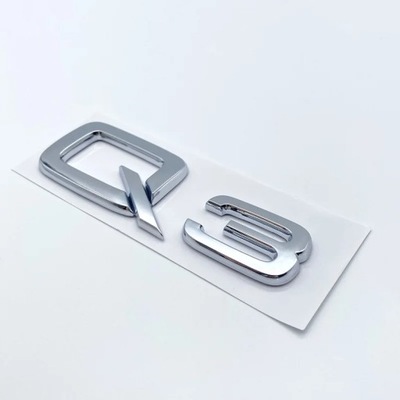 3D ABS BLACK SILVER LETTERS Q2 Q3 Q4 Q5 Q6 Q7 Q8 EMBLEM PARA AUDI Q S~59199  