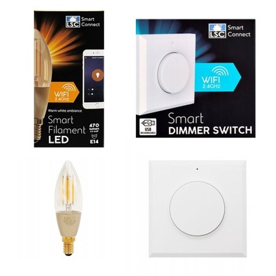 LSC SMART CONNECT INTELIGENRNY ŚCIEMNIACZ + ŻARÓWKA LED ŻARNIKOWA LSC