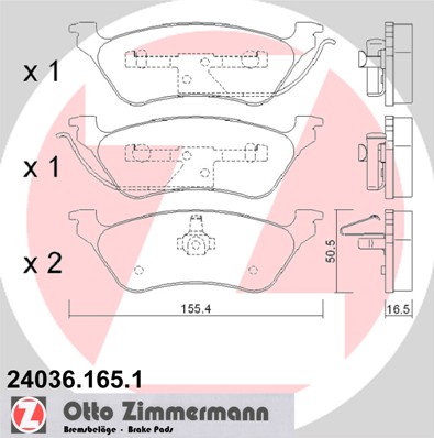 Zimmermann DODGE GRAND CARAVAN klocki tył 24036.165.1