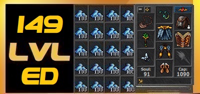 TIBIA 149 LVL ED DRUID BONA +1KK GOLD + FULL EQ