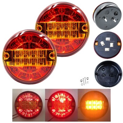 LAMPA LED TYLNA ZESPOLONA OKRĄGŁA NACZEPA 12V 24V hamburger ZESTAW x2