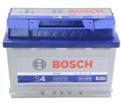 АККУМУЛЯТОР АВТОМОБИЛЬНЫЙ BOSCH S4 009 12V 74AH/680A L+ 0092S40090