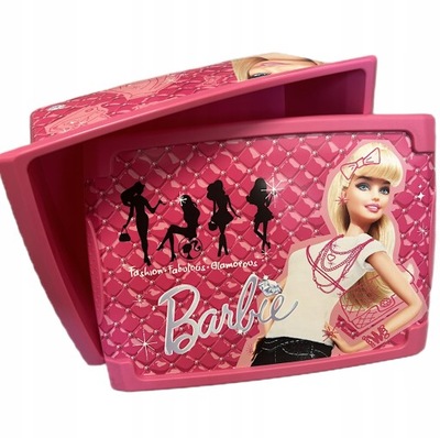 PUDEŁKO POJEMNIK BOX NA ZABAWKI BARBIE RÓŻOWY