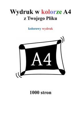 Drukowanie A4 w kolorze 1000 stron z PDF