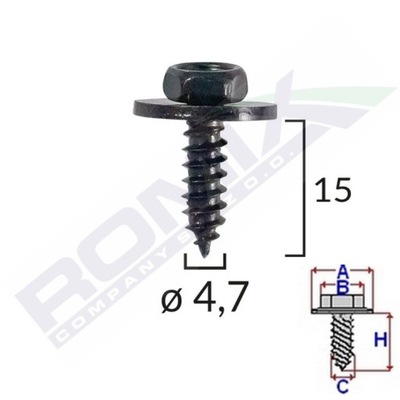 SCREW Z PAD 4,8X16 MM UNIVERSAL VW X10SZT  