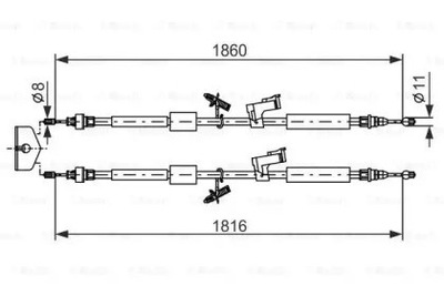 ТРОС ТОРМОЗА РУЧНОГО FORD BOSCH