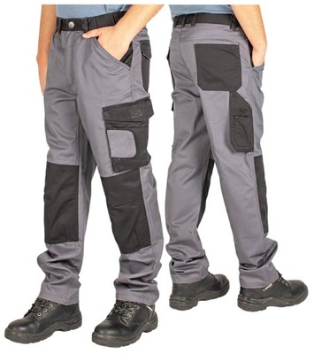 PANTALONES ROBOCZE MESKIE DO CORREA Z NAKOLANNIKAMI BHP FIRI 52 PAS 88/96CM  