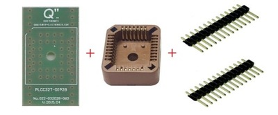 Adapter PLCC32T na DIP28 0.6" - zestaw do montażu.