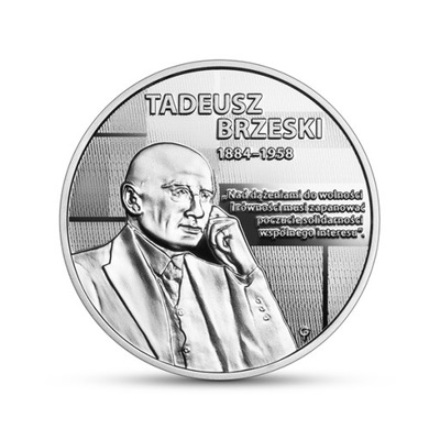 10 zł, Tadeusz Brzeski, Srebrna moneta, 2021