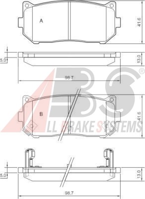 Гальмівні колодки гальмівні задня kia carens 2000- фото №1