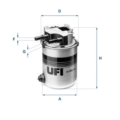 FILTRO COMBUSTIBLES UFI 24.095.04  