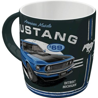 TAZA FORD MUSTANG MACH 1 BLUE  