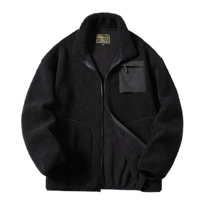 2023 Winter Fleece Jacket Men Solid Warm Thick Uni