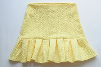 MISSGUIDED Żółta mini spódnica z falbaną XS lambad