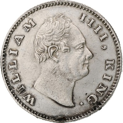 INDIE BRYTYJSKIE, William IV, 1/2 Rupee, 1835, Bom
