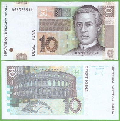 CHORWACJA 10 KUNA 2012 P-38b UNC