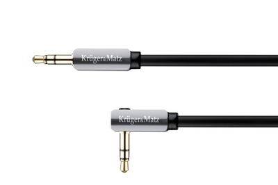 Kabel wtyk kątowy - wtyk prosty jack 3.5 stereo