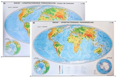 ŚWIAT MAPA ŚCIENNA OGÓLNOGEOGRAFICZNA NOWA ERA