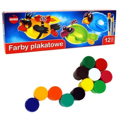 FARBY PLAKATOWE MONA 12 KOLORÓW 20ML