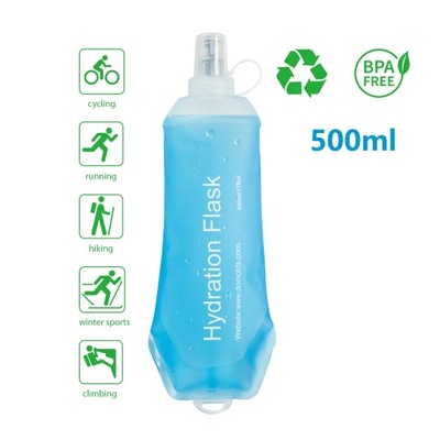 500ML Collapsible Water Bottle TPU Flask Folding Soft Flask for фото