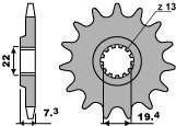 PBR ENGRANAJE PARTE DELANTERA 434 15 18NC GN 250 GZ 250 LANC.  