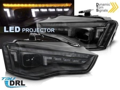 Ліхтарі  передні до audi a5 11-16 led seq чорний фото №1