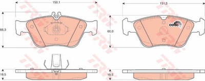 ZAPATAS DE FRENADO PARTE DELANTERA TRW GDB1205  