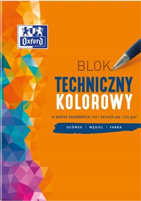 Blok techniczny Oxford A3 10k 225g Kolor